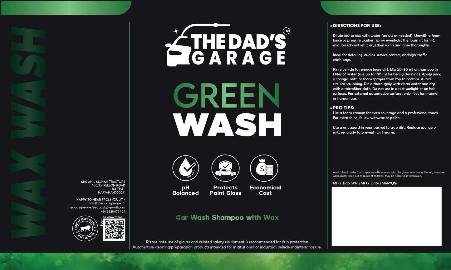 The Dad Garage - Green Wash_Lable