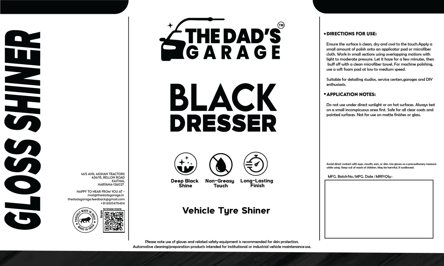 The Dad Garage - Black Dresser Label