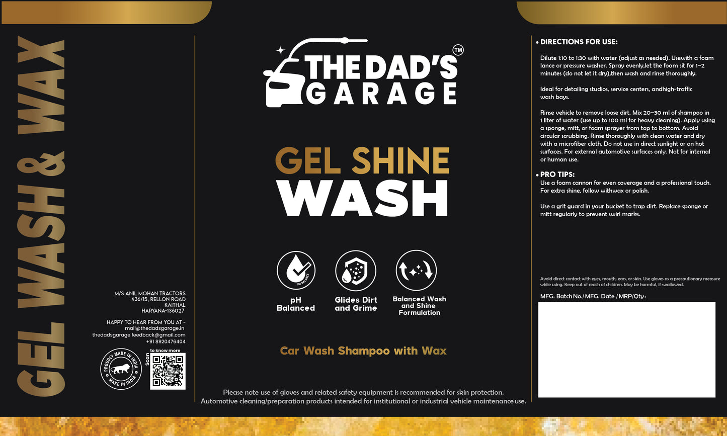 The Dad Garage - Gel Shine Wash Label